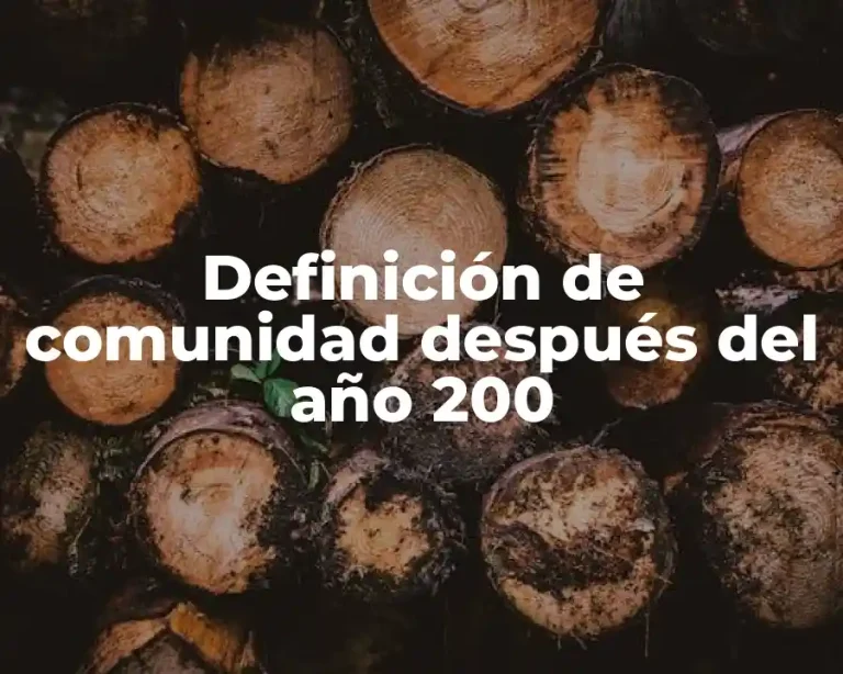 Definición de comunidad después del año 200