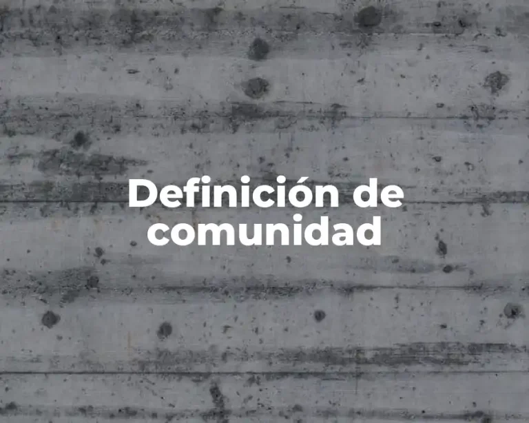 Definición de comunidad
