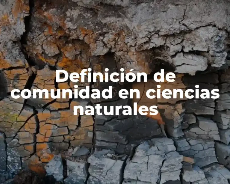 Definición de comunidad en ciencias naturales