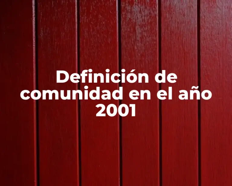 Definición de comunidad en el año 2001