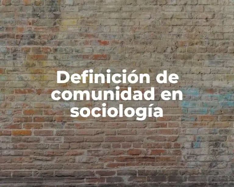 Definición de comunidad en sociología