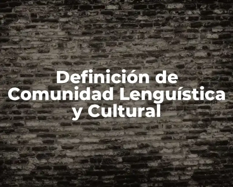 Definición de Comunidad Lenguística y Cultural