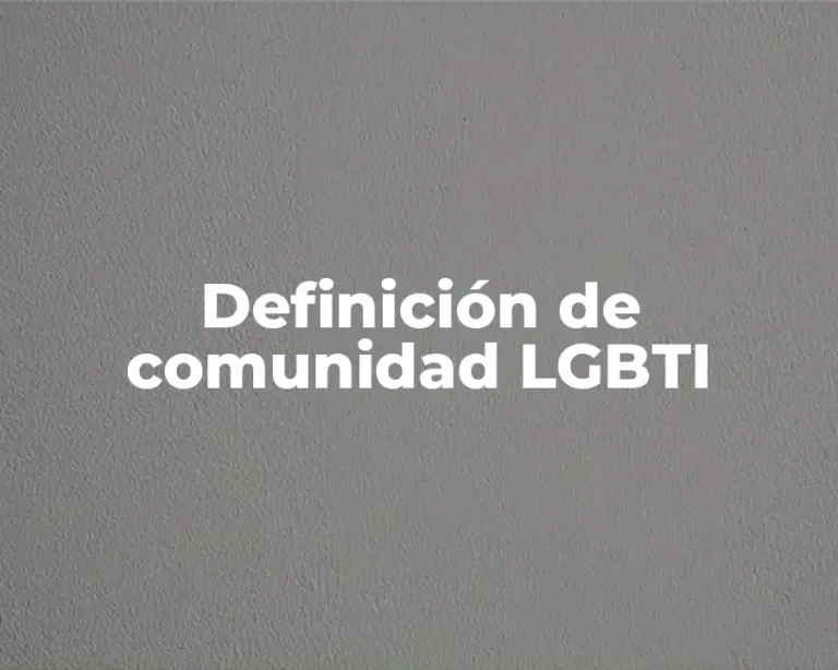Definición de comunidad LGBTI