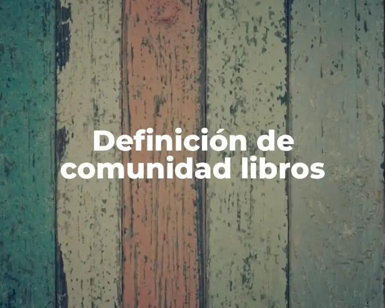Definición de comunidad libros