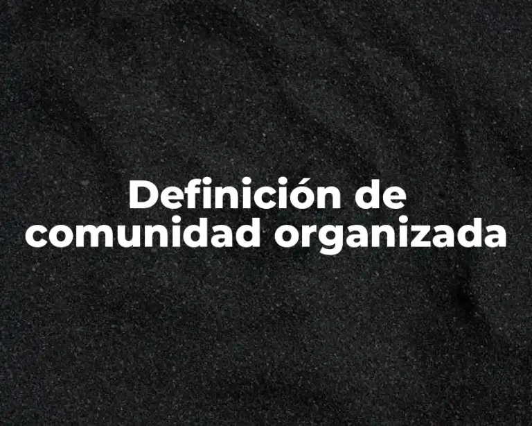 Definición de comunidad organizada