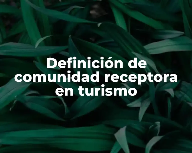 Definición de comunidad receptora en turismo