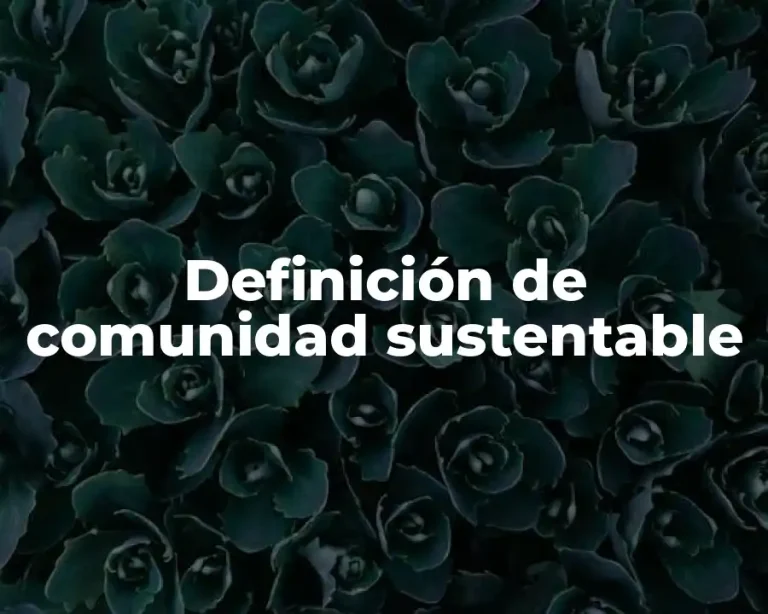 Definición de comunidad sustentable