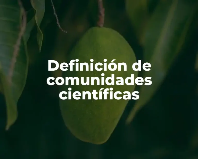Definición de comunidades científicas