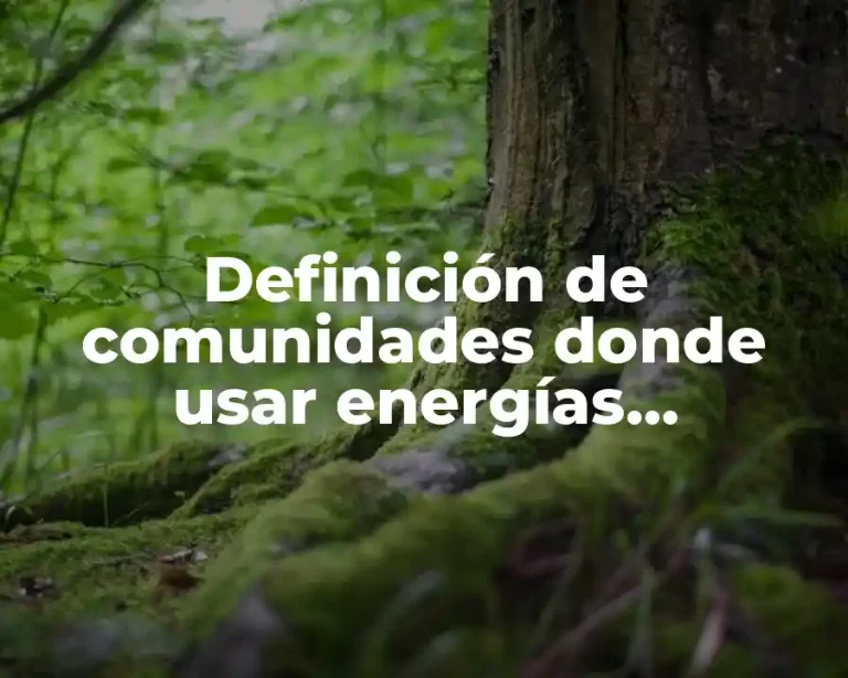 Definición de comunidades donde usar energías renovables