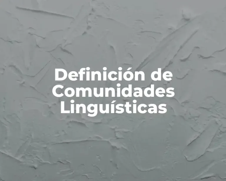 Definición de Comunidades Linguísticas