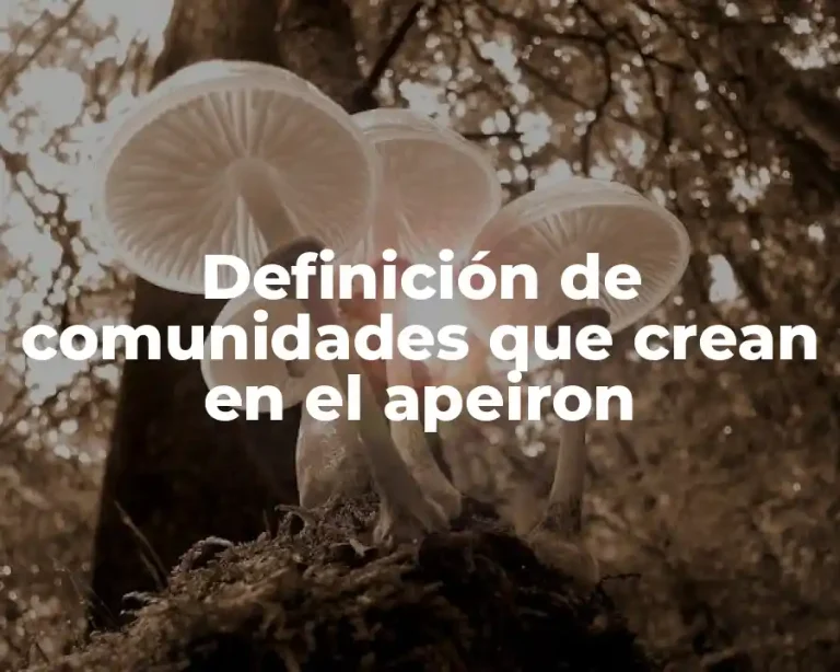 Definición de comunidades que crean en el apeiron