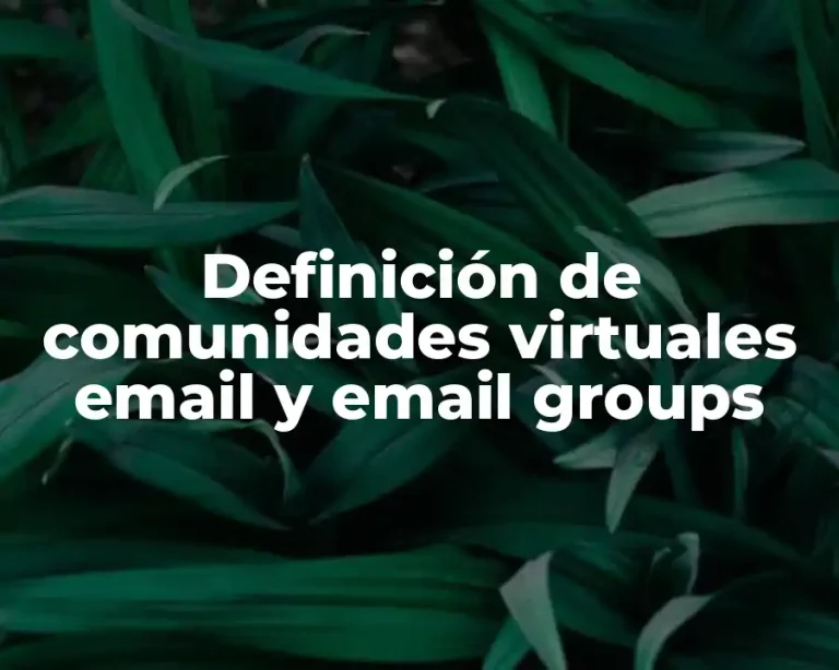 Definición de comunidades virtuales email y email groups