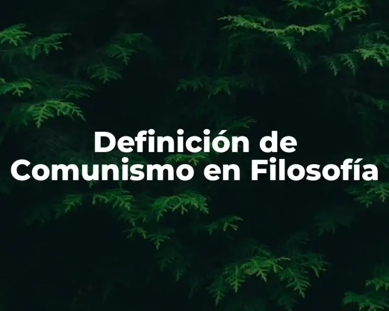 Definición de Comunismo en Filosofía