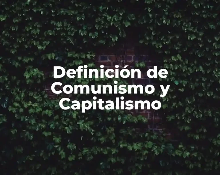 Definición de Comunismo y Capitalismo
