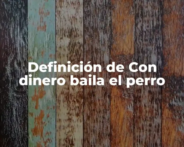 Definición de Con dinero baila el perro