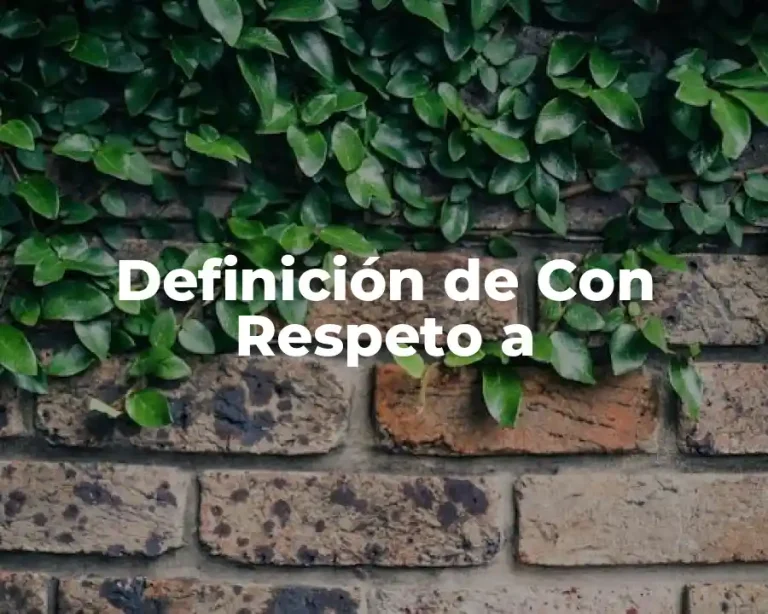 Definición de Con Respeto a