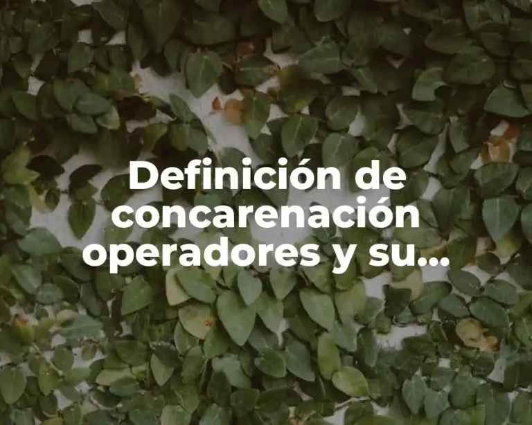 Definición de concarenación operadores y su fórmula