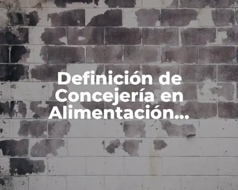 Definición de Concejería en Alimentación Complementaria