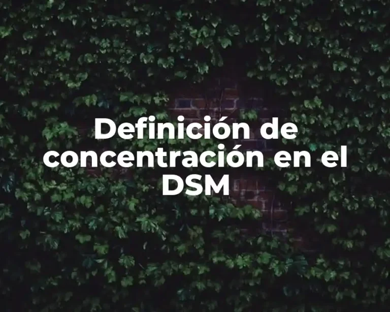 Definición de concentración en el DSM