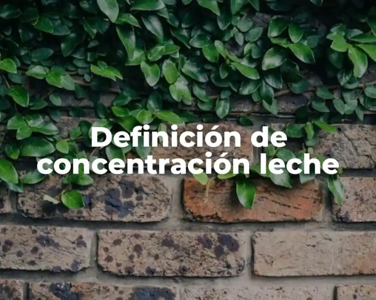 Definición de concentración leche