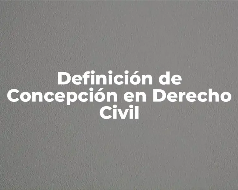 Definición de Concepción en Derecho Civil