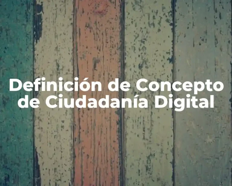 Definición de Concepto de Ciudadanía Digital