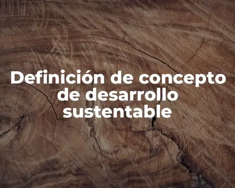Definición de concepto de desarrollo sustentable