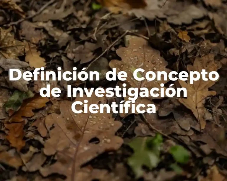 Definición de Concepto de Investigación Científica