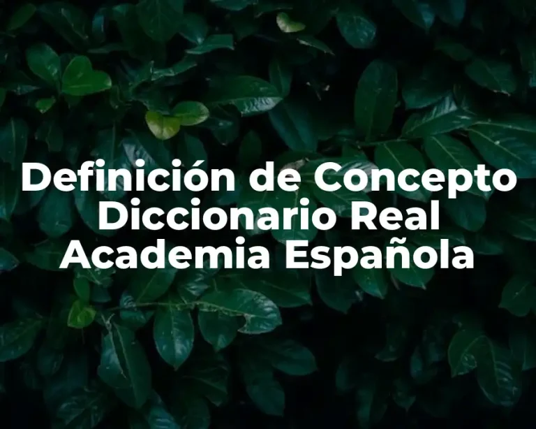 Definición de Concepto Diccionario Real Academia Española