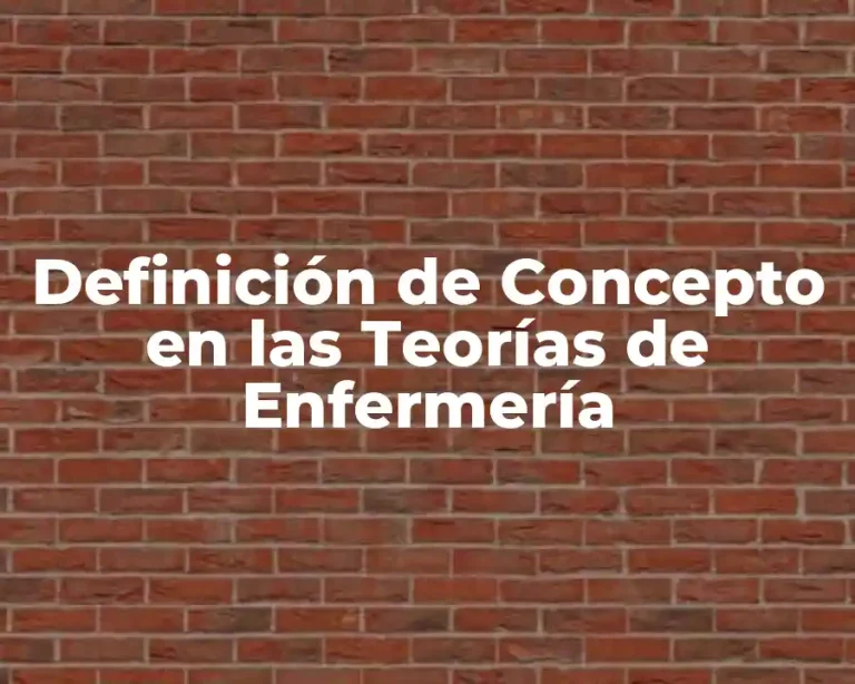 Definición de Concepto en las Teorías de Enfermería