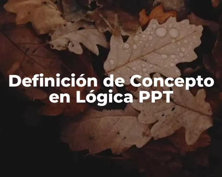 Definición de Concepto en Lógica PPT