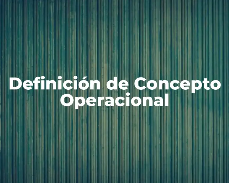 Definición de Concepto Operacional