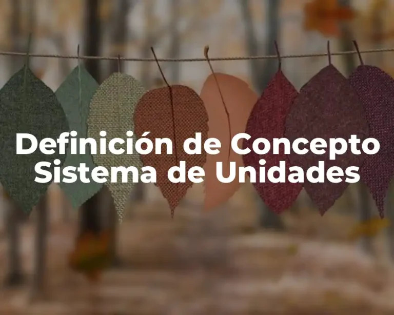 Definición de Concepto Sistema de Unidades