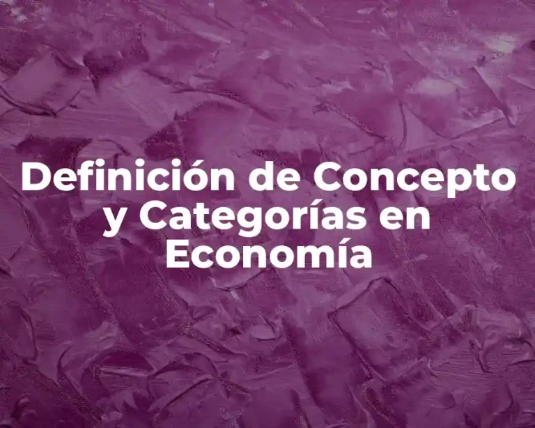 Definición de Concepto y Categorías en Economía