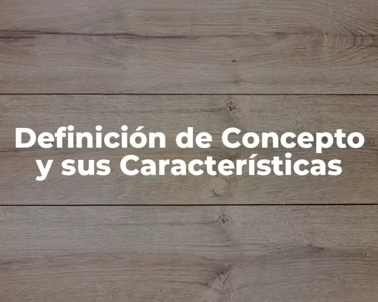 Definición de Concepto y sus Características