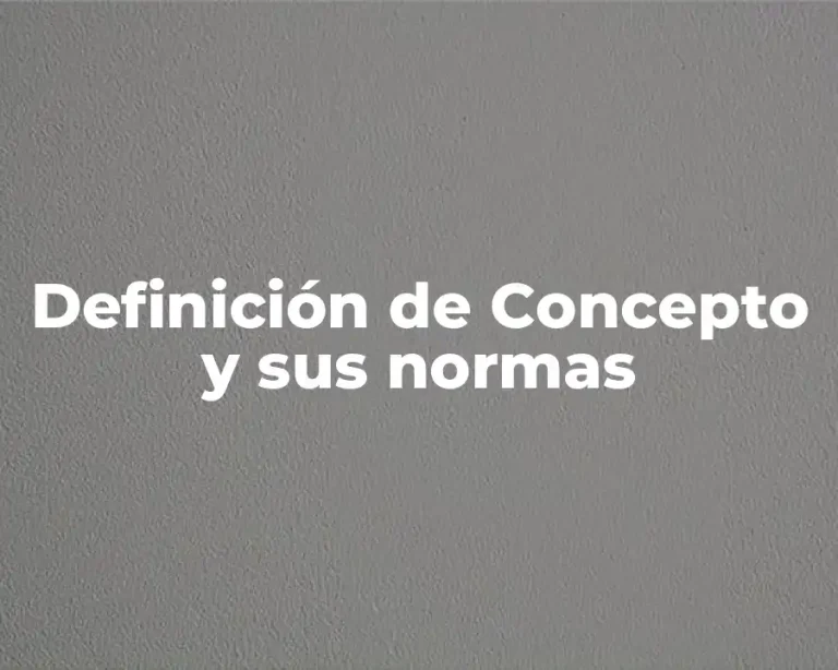 Definición de Concepto y sus normas