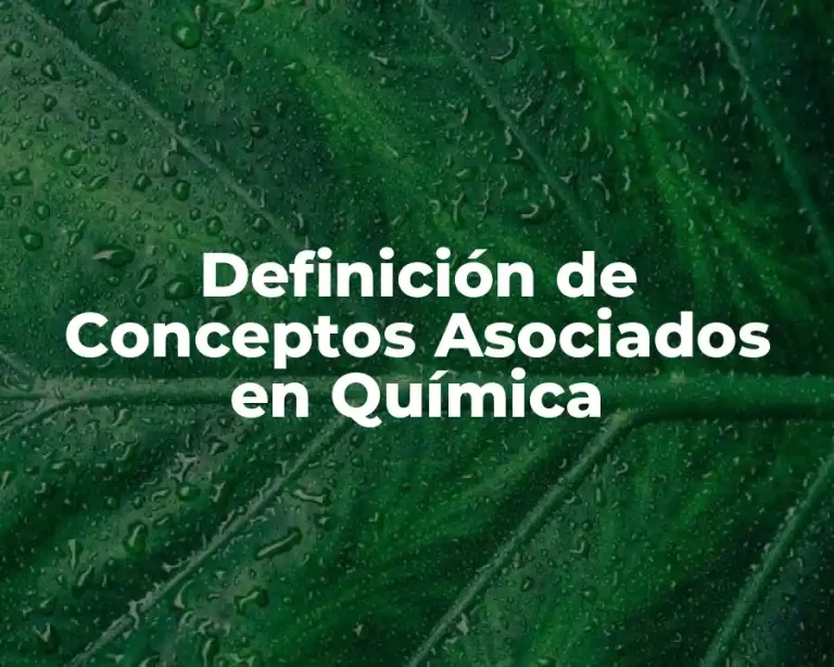 Definición de Conceptos Asociados en Química