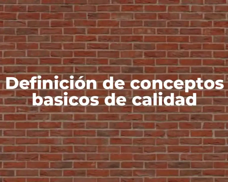 Definición de conceptos basicos de calidad