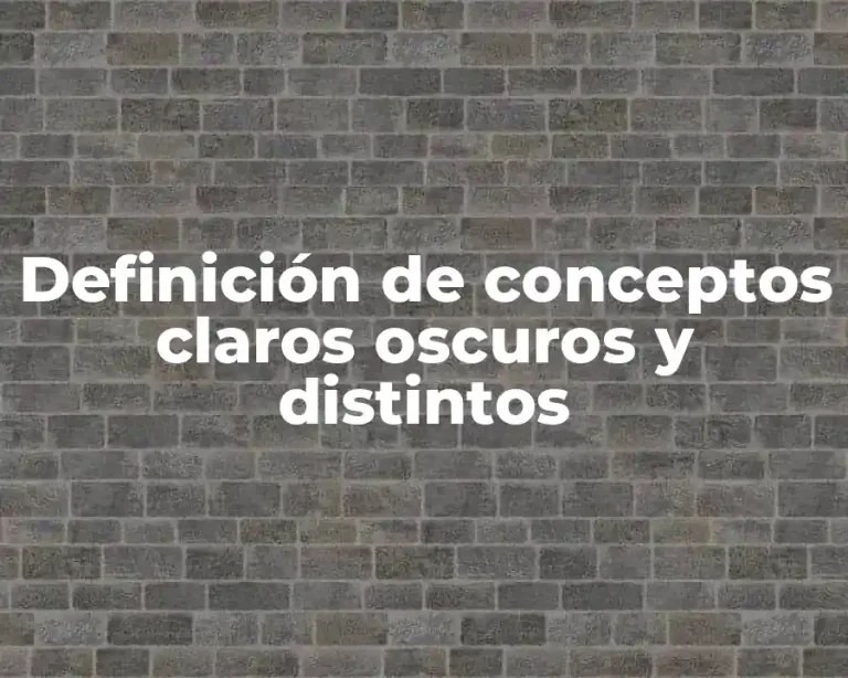 Definición de conceptos claros oscuros y distintos