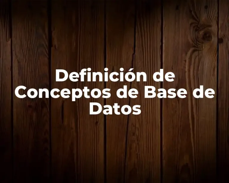 Definición de Conceptos de Base de Datos