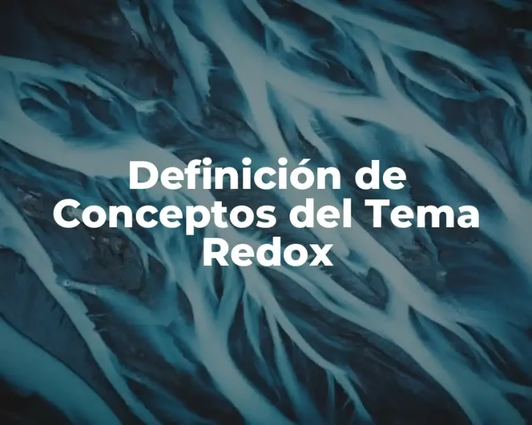 Definición de Conceptos del Tema Redox