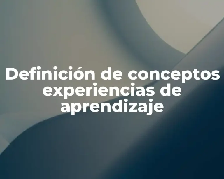 Definición de conceptos experiencias de aprendizaje