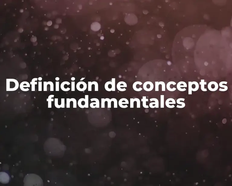 Definición de conceptos fundamentales