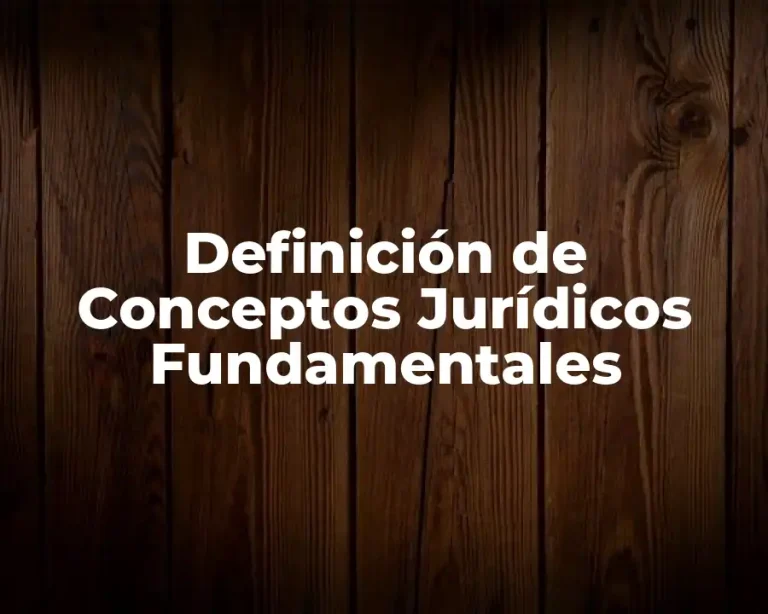 Definición de Conceptos Jurídicos Fundamentales