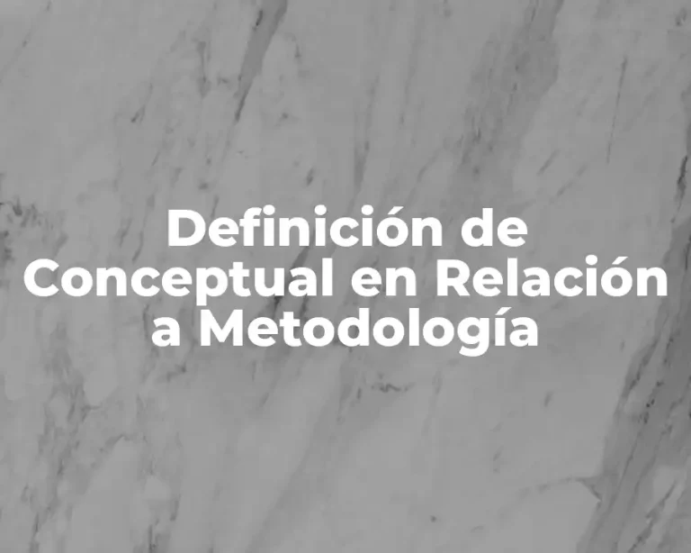 Definición de Conceptual en Relación a Metodología