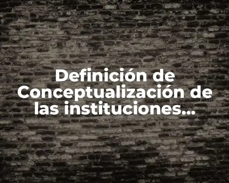 Definición de Conceptualización de las instituciones sociales