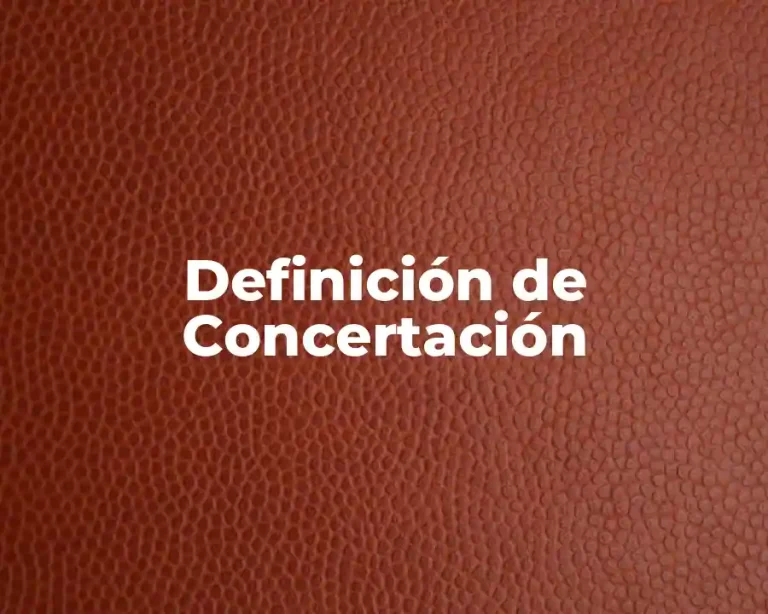 Definición de Concertación