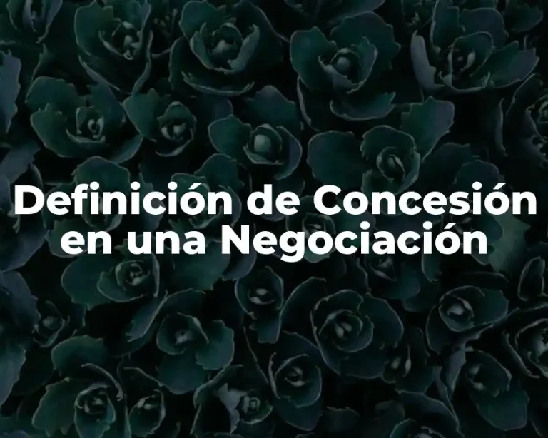Definición de Concesión en una Negociación