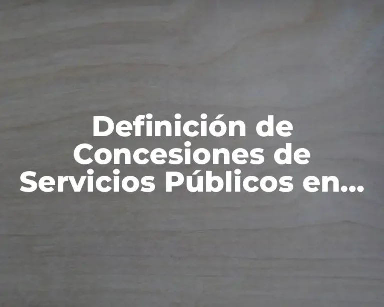 Definición de Concesiones de Servicios Públicos en México