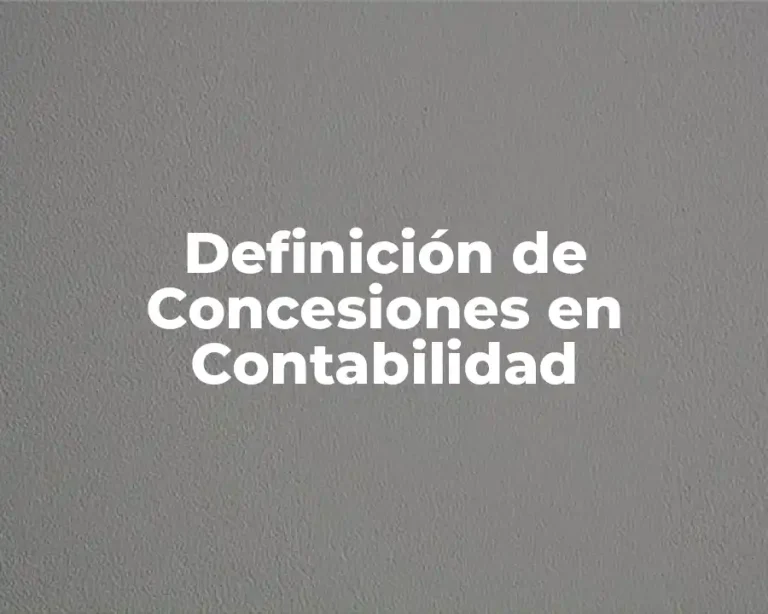 Definición de Concesiones en Contabilidad